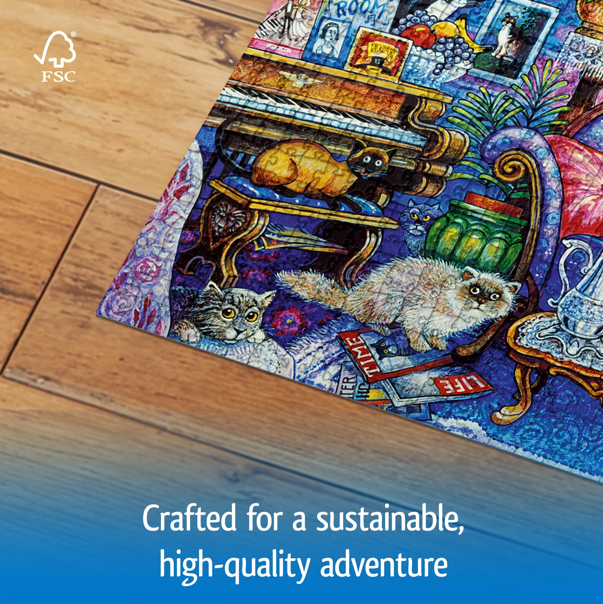 Amazon.com: Wonder Forge Cats in The Blue Room 1000 Piece